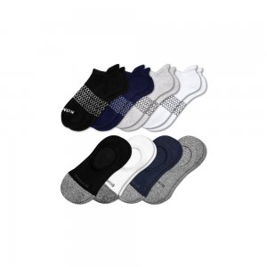 Bombas Men's Ankle & Cushioned No Show Sock 8-Pack