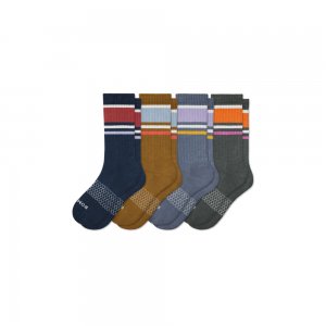 Bombas Men's Stripes Calf Sock 4-Pack
