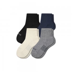 Bombas Men's Modern Rib Quarter Sock 4-Pack