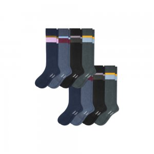 Bombas Men's Ribbed Dress Over the Calf Sock 8-Pack