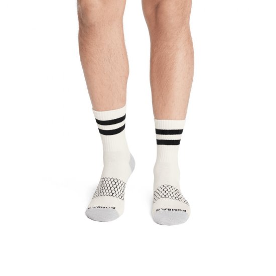 Bombas Men\'s Vintage Stripes Half Calf Socks