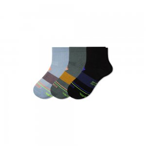 Bombas Men's Merino Wool Blend Athletic Quarter Sock 3-Pack