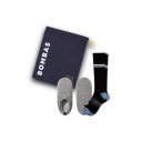 Bombas Men's Travel Compression Sock and Gripper Slipper - Double Cushion 2-Pack