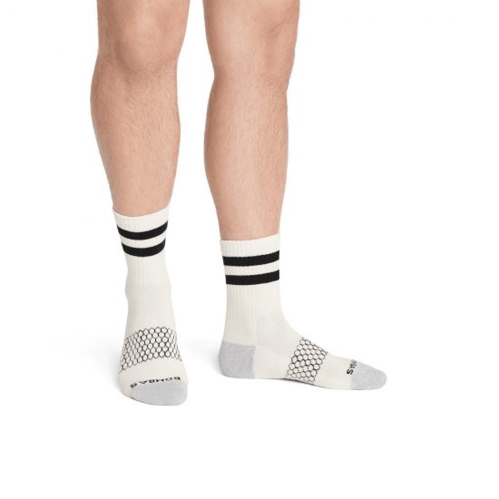Bombas Men\'s Vintage Stripes Half Calf Socks