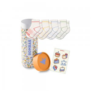Bombas Toddler Confetti Gripper Calf Sock 4-Pack Gift Box