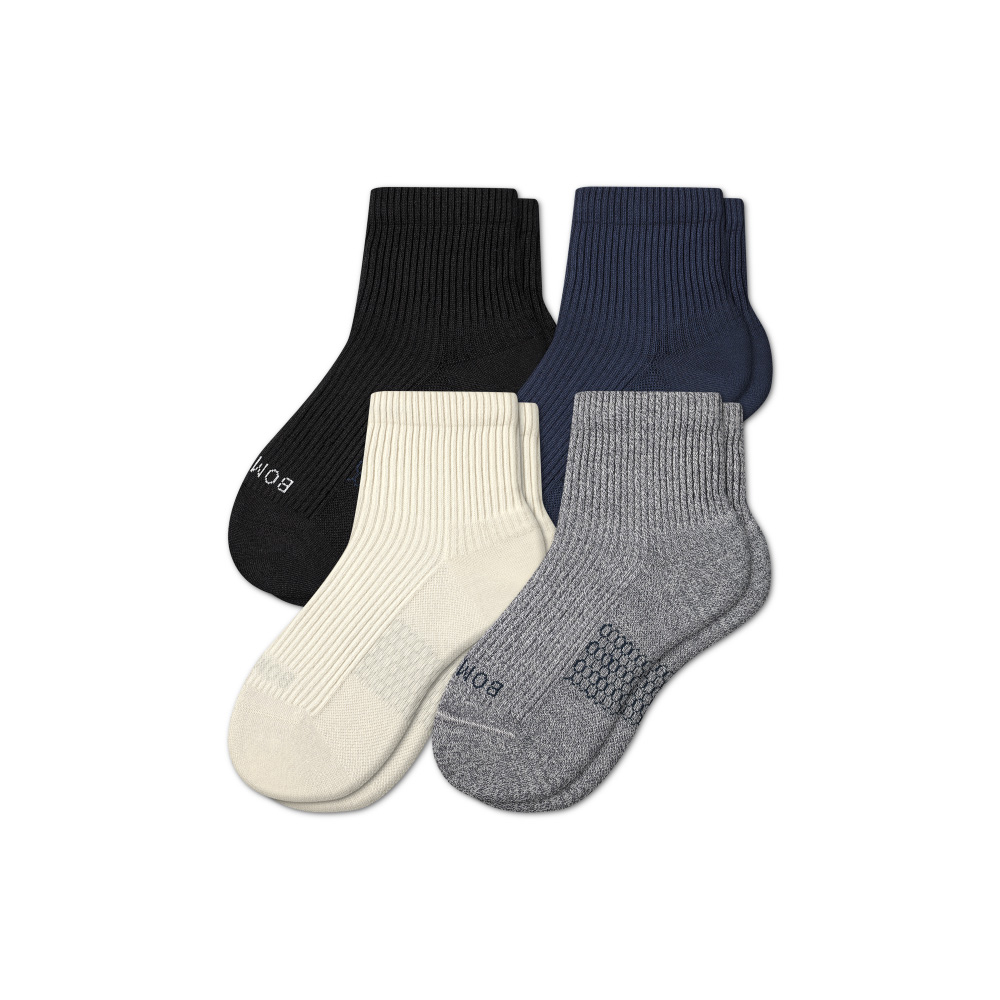 Bombas Women's Modern Rib Quarter Sock 4-Pack